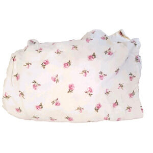 Simply Shabby Chic FLANNEL Flat Sheet Full Pink Floral 100% Cotton Roses Double